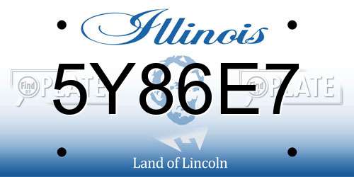 5Y86E7 Illinois License Plate