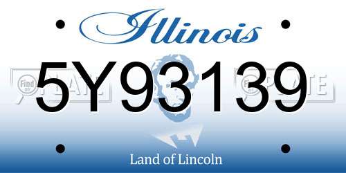 5Y93139 Illinois License Plate