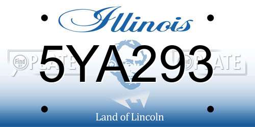 5YA293 Illinois License Plate