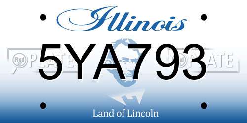 5YA793 Illinois License Plate