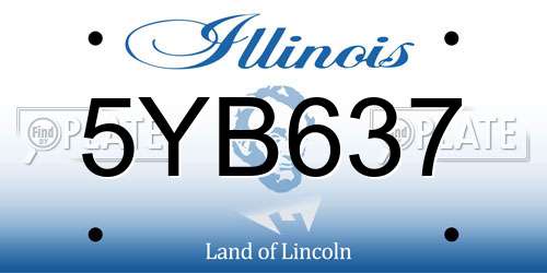 5YB637 Illinois License Plate