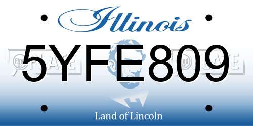 5YFE809 Illinois License Plate