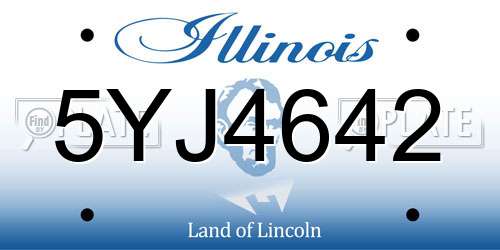5YJ4642 Illinois License Plate