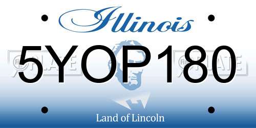 5YOP180 Illinois License Plate