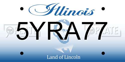 5YRA77 Illinois License Plate