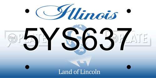 5YS637 Illinois License Plate