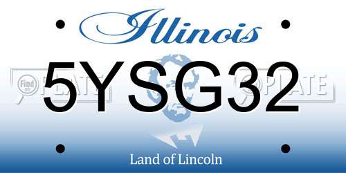5YSG32 Illinois License Plate
