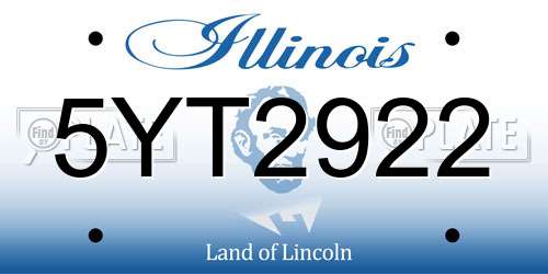 5YT2922 Illinois License Plate