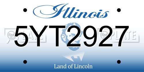 5YT2927 Illinois License Plate