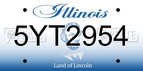 5YT2954 Illinois License Plate