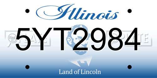 5YT2984 Illinois License Plate
