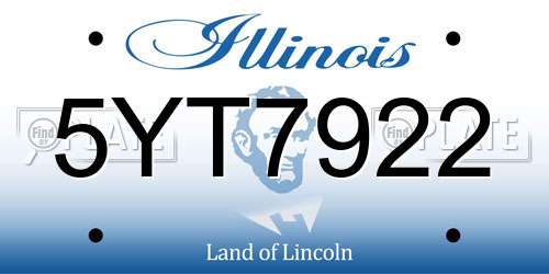 5YT7922 Illinois License Plate