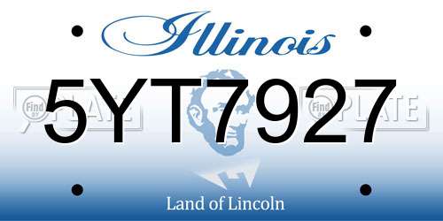 5YT7927 Illinois License Plate