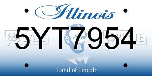 5YT7954 Illinois License Plate