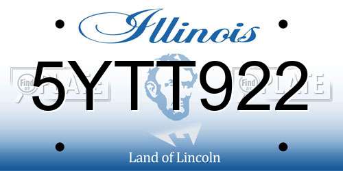 5YTT922 Illinois License Plate