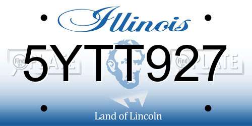 5YTT927 Illinois License Plate
