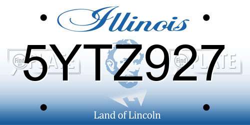 5YTZ927 Illinois License Plate