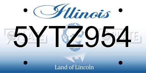 5YTZ954 Illinois License Plate