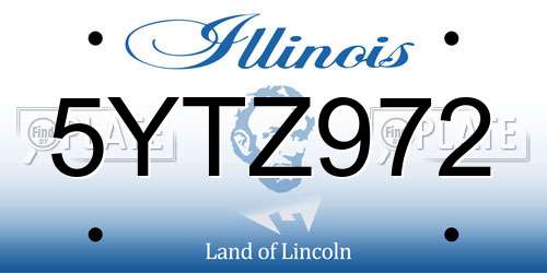 5YTZ972 Illinois License Plate