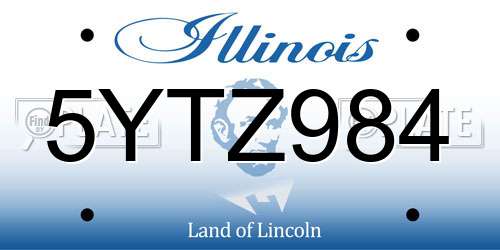 5YTZ984 Illinois License Plate