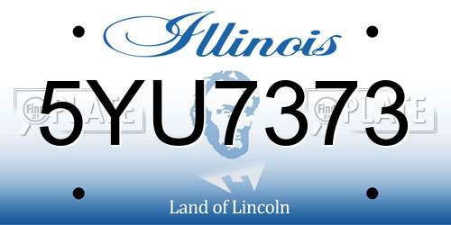 5YU7373 Illinois License Plate