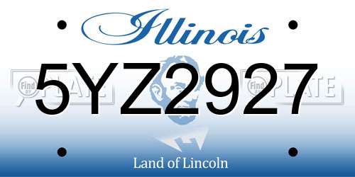 5YZ2927 Illinois License Plate