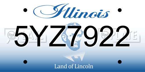5YZ7922 Illinois License Plate