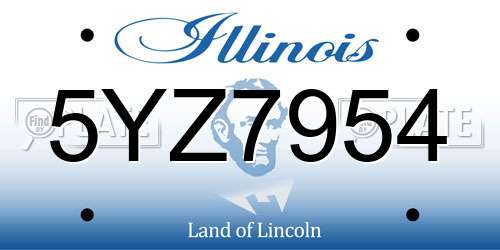 5YZ7954 Illinois License Plate