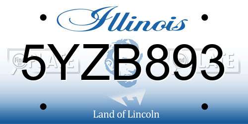 5YZB893 Illinois License Plate