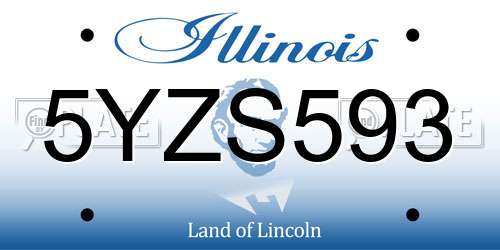 5YZS593 Illinois License Plate