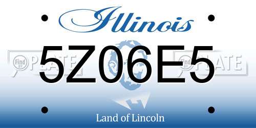 5Z06E5 Illinois License Plate
