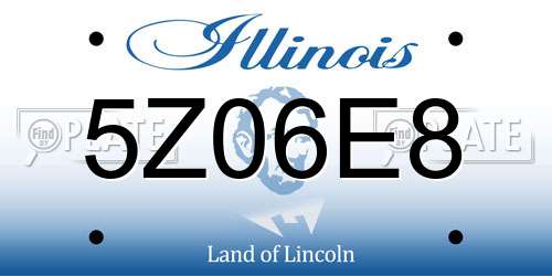5Z06E8 Illinois License Plate