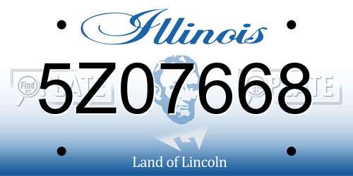 5Z07668 Illinois License Plate