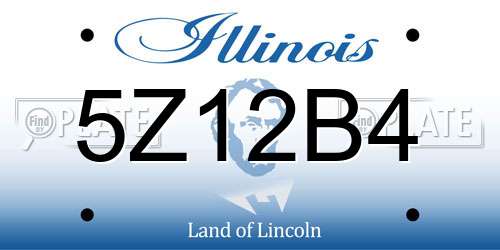 5Z12B4 Illinois License Plate