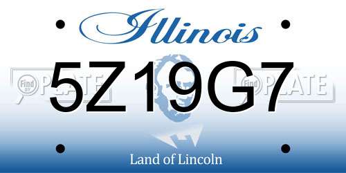 5Z19G7 Illinois License Plate