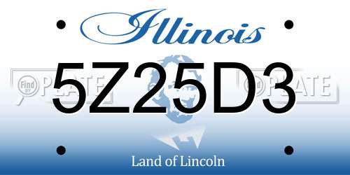 5Z25D3 Illinois License Plate