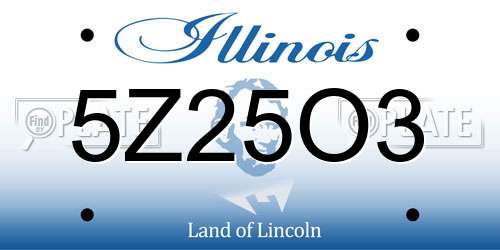 5Z25O3 Illinois License Plate