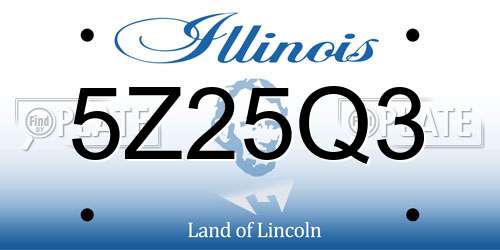 5Z25Q3 Illinois License Plate
