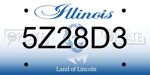 5Z28D3 Illinois License Plate