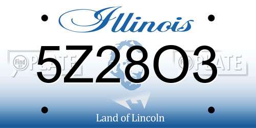 5Z28O3 Illinois License Plate