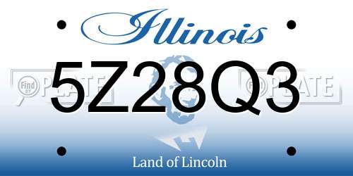 5Z28Q3 Illinois License Plate