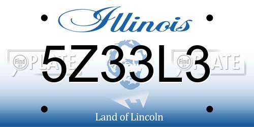 5Z33L3 Illinois License Plate