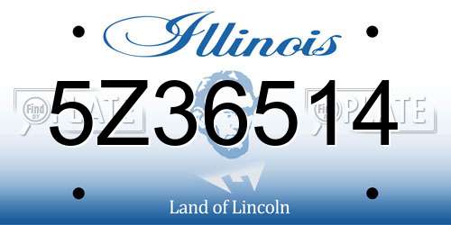 5Z36514 Illinois License Plate