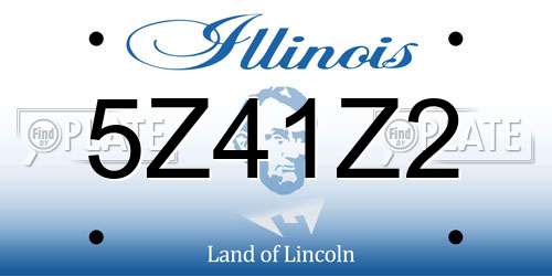 5Z41Z2 Illinois License Plate