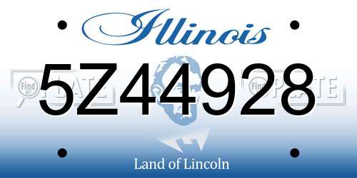 5Z44928 Illinois License Plate