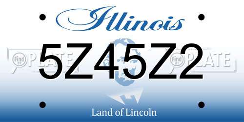5Z45Z2 Illinois License Plate