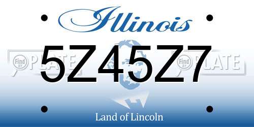 5Z45Z7 Illinois License Plate