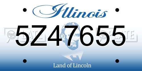 5Z47655 Illinois License Plate