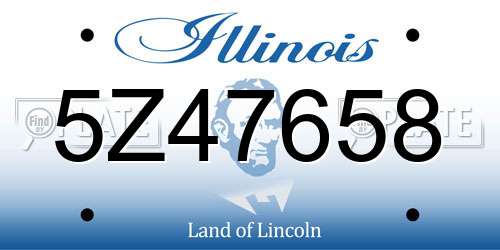 5Z47658 Illinois License Plate
