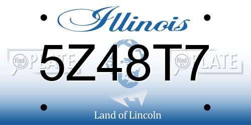 5Z48T7 Illinois License Plate